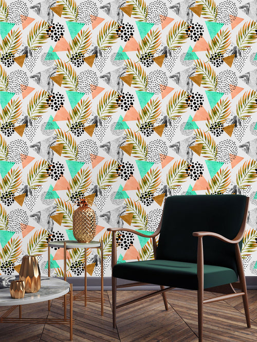 Abstract Tropical Leaves Wallpaper