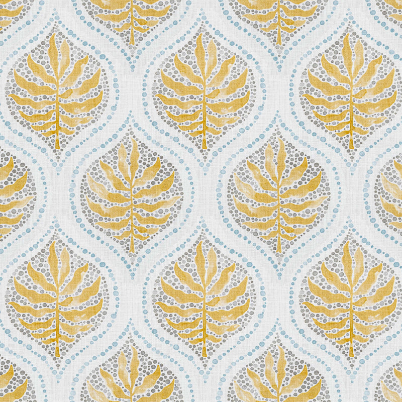 Shower Curtain in Airlie Amber Ogee Floral Watercolor- Gold, Gray, Blue