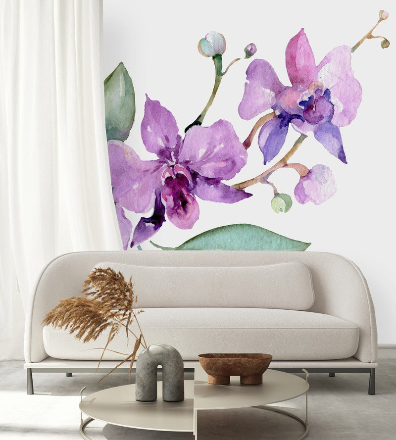 Modish Purple Orchid Wallpaper Chic