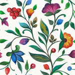 Colorful Flowers on White Wallpaper