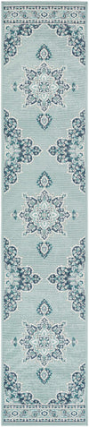 Orla Pale Blue Medallion Area Rug