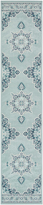 Orla Pale Blue Medallion Area Rug