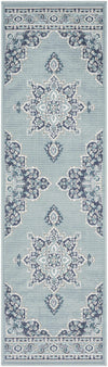 Orla Pale Blue Medallion Area Rug