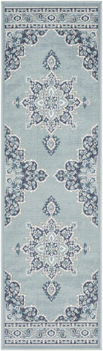 Orla Pale Blue Medallion Area Rug