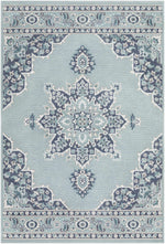 Orla Pale Blue Medallion Area Rug