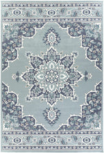 Orla Pale Blue Medallion Area Rug
