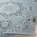 Orla Pale Blue Medallion Area Rug