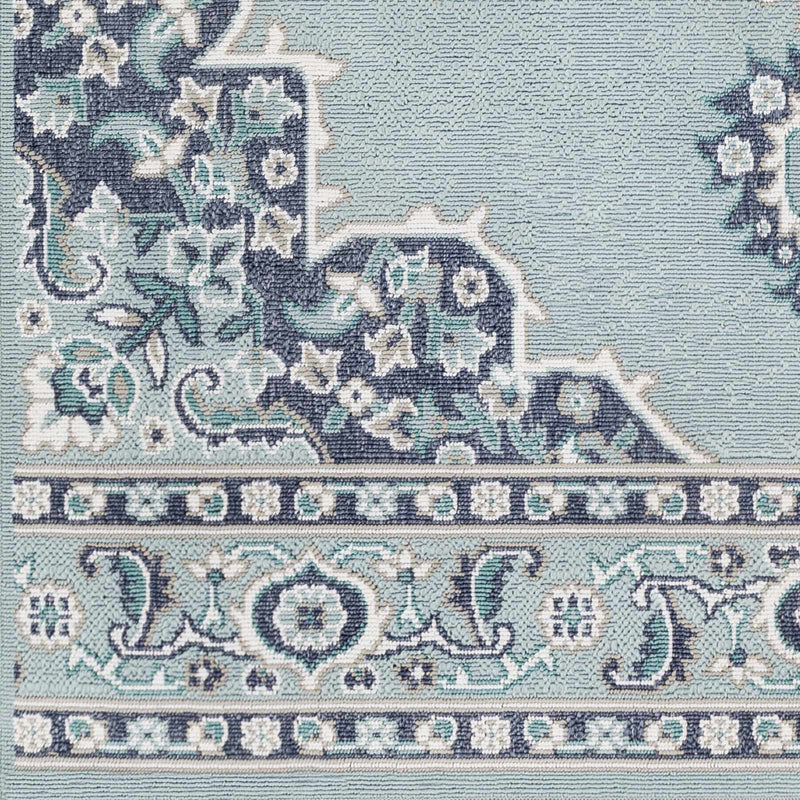 Orla Pale Blue Medallion Area Rug
