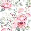 Stylish White Wallpaper with Gentle Flowers Vogue