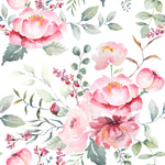 Stylish White Wallpaper with Gentle Flowers Vogue