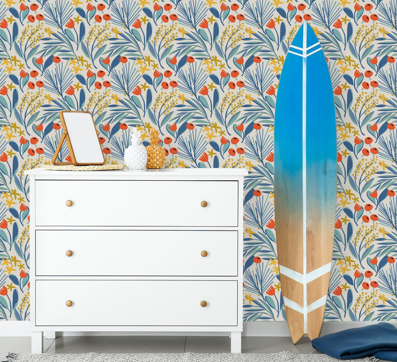 Stylish Orange Flowers Wallpaper Vogue