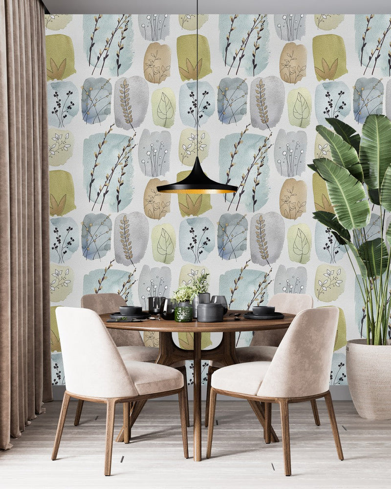 Colorful Smears with Herbs Wallpaper