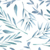 Contemporary Blue Leaves Wallpaper Chic