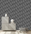 Grey Wallpaper with Branches of Tree