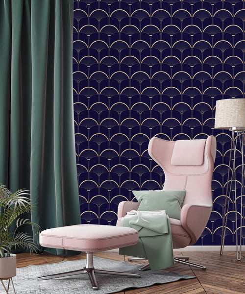 Art Deco Abstract Palms Wallpaper