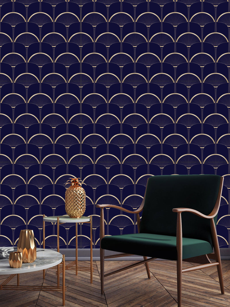 Art Deco Abstract Palms Wallpaper