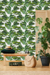 Fashionable Green Leaves Wallpaper Tasteful
