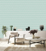 Stylish Green Leaves Pattern Wallpaper Chic