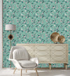 Contemporary Light Green Floral Wallpaper Vogue