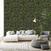 Contemporary Dark Green Leaves Wallpaper Vogue