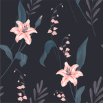 Modish Dark Wallpaper with Pink Flowers Select
