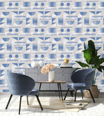 Blue Geometric Shapes Wallpaper