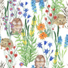 Hedgehogs between Wildflowers Wallpaper