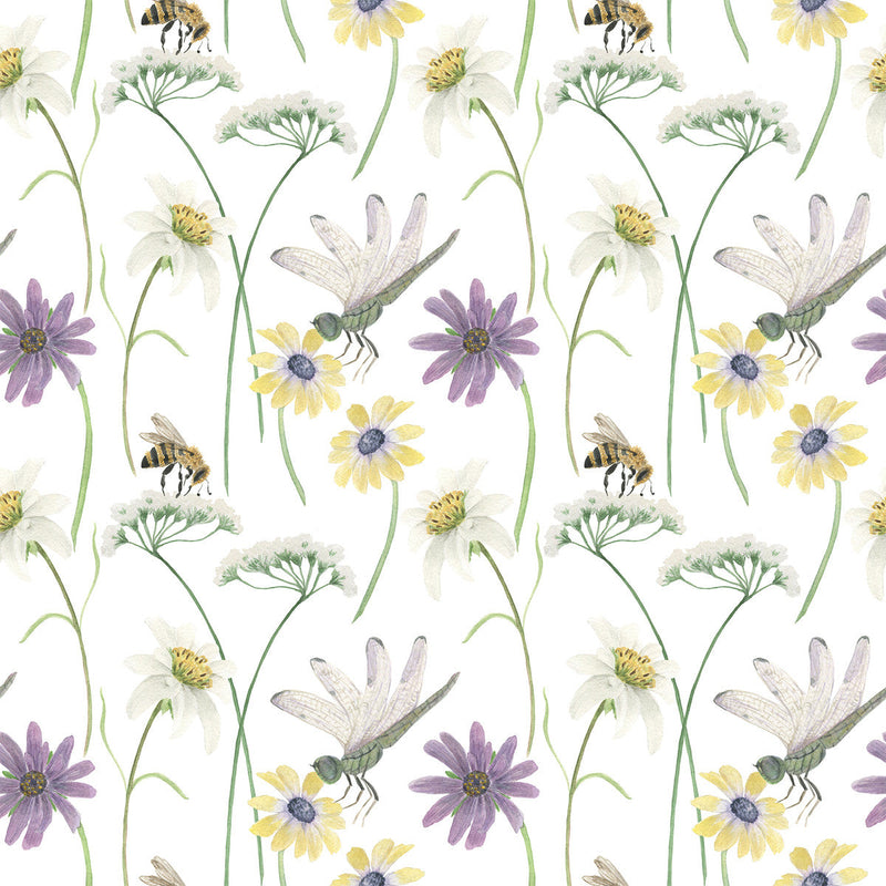 Flowers and Insects Wallpaper