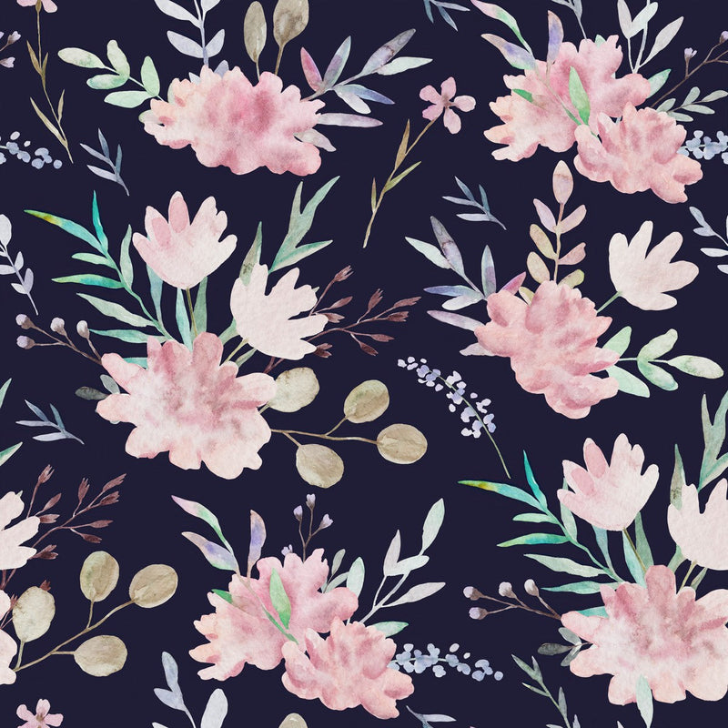 Pink Peonies on Dark Background Wallpaper