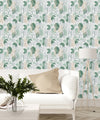 Green Abstract Wallpaper with Leaves