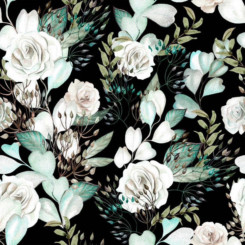 White Roses on Dark Wallpaper