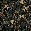 Contemporary Dark Wallpaper with Butterflies Fashionable