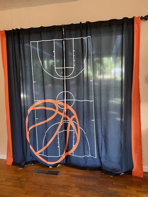 Basketball Game Window Curtain Panel Set