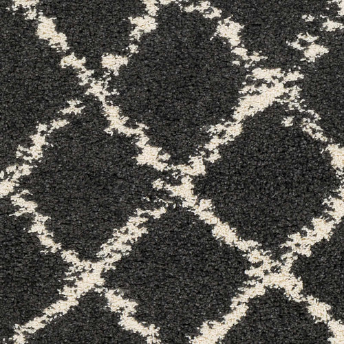 Wallagrass Black/Beige Trellis Tassel Shag