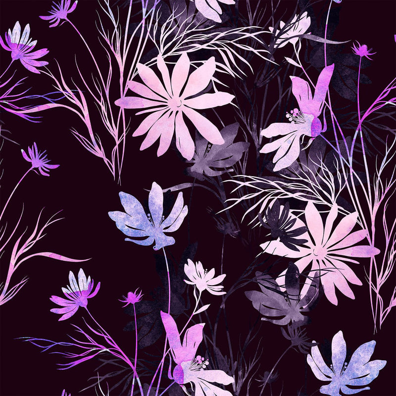 Stylish Violet Flowers Wallpaper Vogue