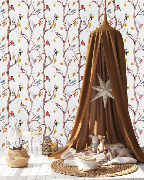 Birds and Branches Wallpaper