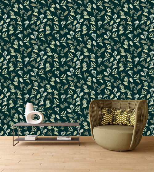 Modish Dark Green Wallpaper Tasteful
