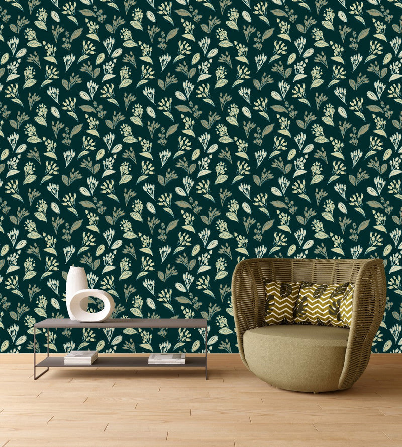 Modish Dark Green Wallpaper Tasteful