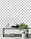 Black and White Scallops Wallpaper
