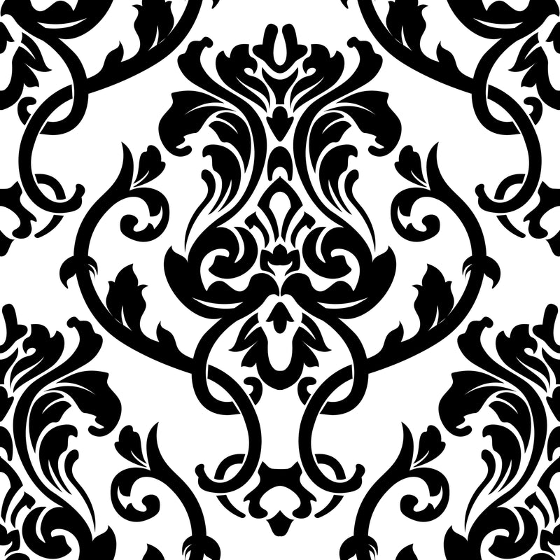 Black Damask Pattern Wallpaper