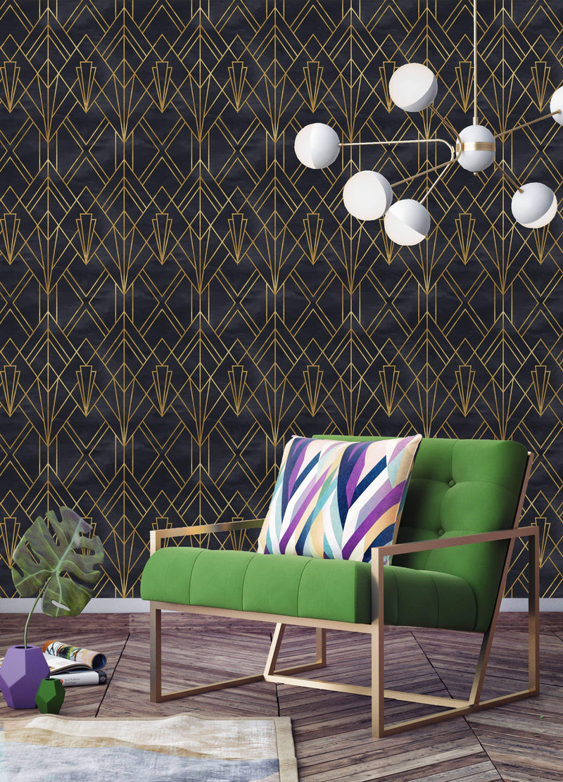 Black Geometric Pattern Wallpaper