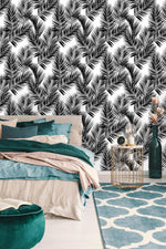Black Palm Leaves Wallpaper