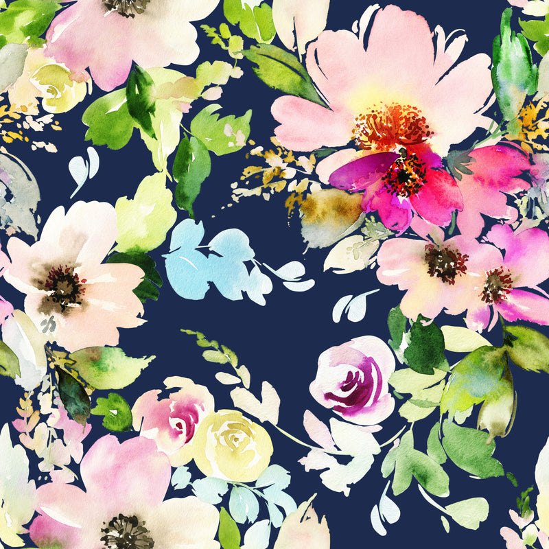 Blossoms Watercolor Wallpaper Mural