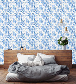 Blue Floral Pattern Wallpaper