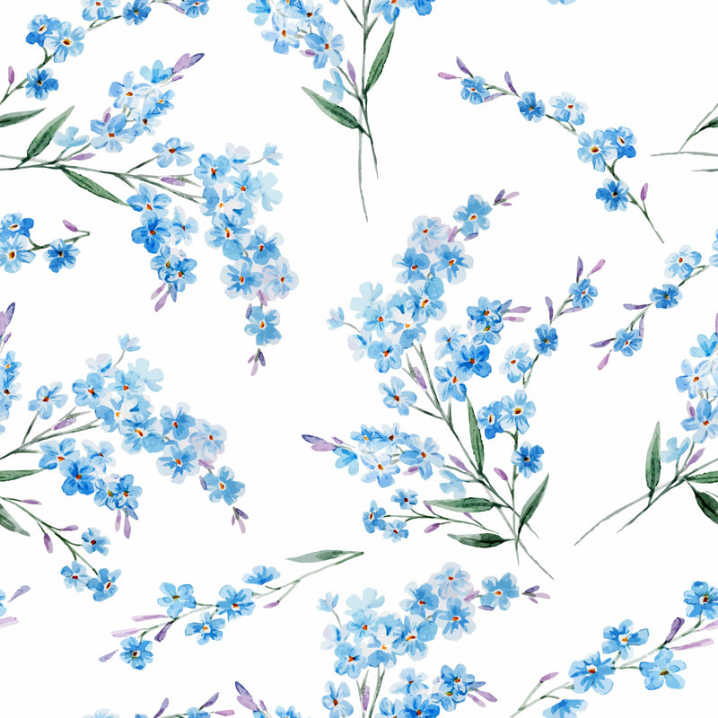 Blue Lovely Flowers Wallpaper