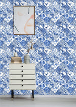 Blue Tiles Pattern Wallpaper