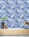 Blue Tiles Pattern Wallpaper