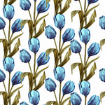 Fashionable Blue Tulips Wallpaper Tasteful