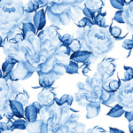 Blue Watercolor Peonies Wallpaper