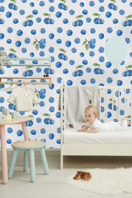Blueberries Pattern Wallpaper